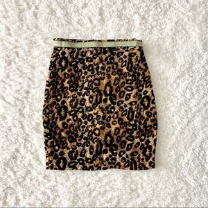 Leopard Print High Waisted Skirt